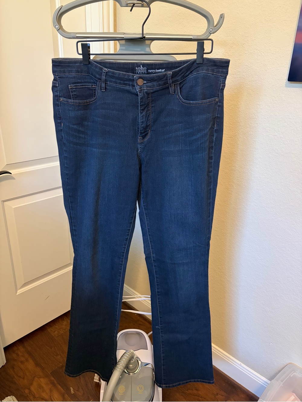 New York & Company Soho Dark Blue Flare Jeans